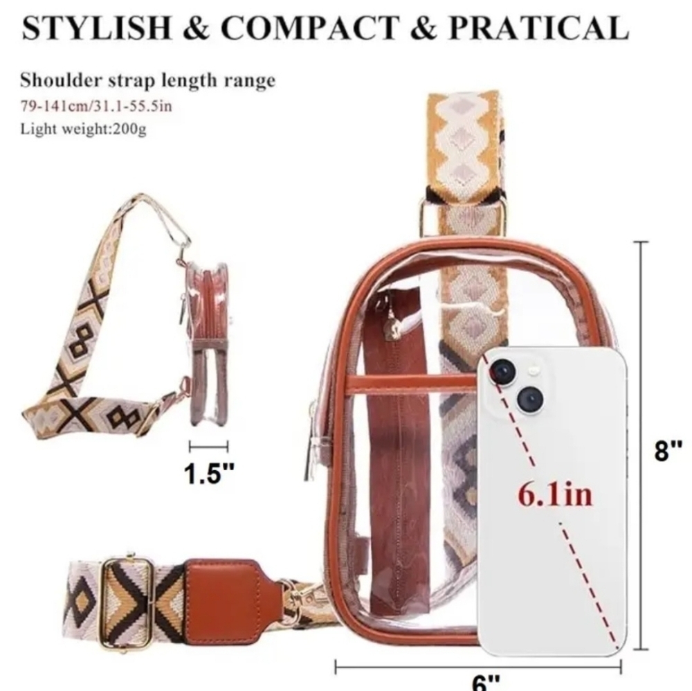 NEW Clear Sling with Guitar Strap - Picture 2 of 2